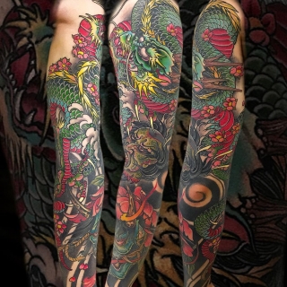 Татуировка в стиле тату япония японский рукав