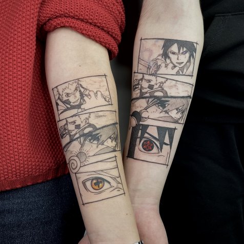 Татуировка в стиле тату графика комикс аниме 