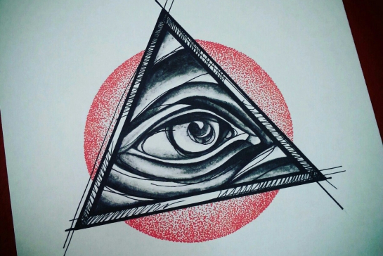Масонский треугольник с глазом тату (79 фото)