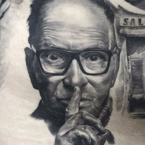 Татуировка в стиле тату реализм эннио морриконе