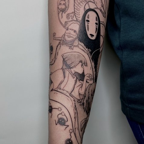 Татуировка в стиле тату япония унесенные призраками 