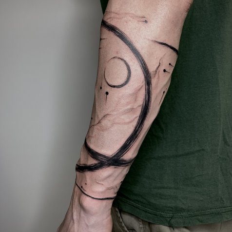 Татуировка в стиле тату абстракция абстракция 