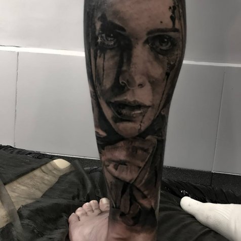 Татуировка в стиле тату реализм портрет